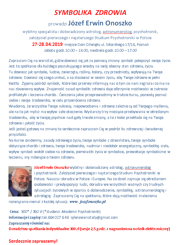 Warsztaty - Symbolika Zdrowia