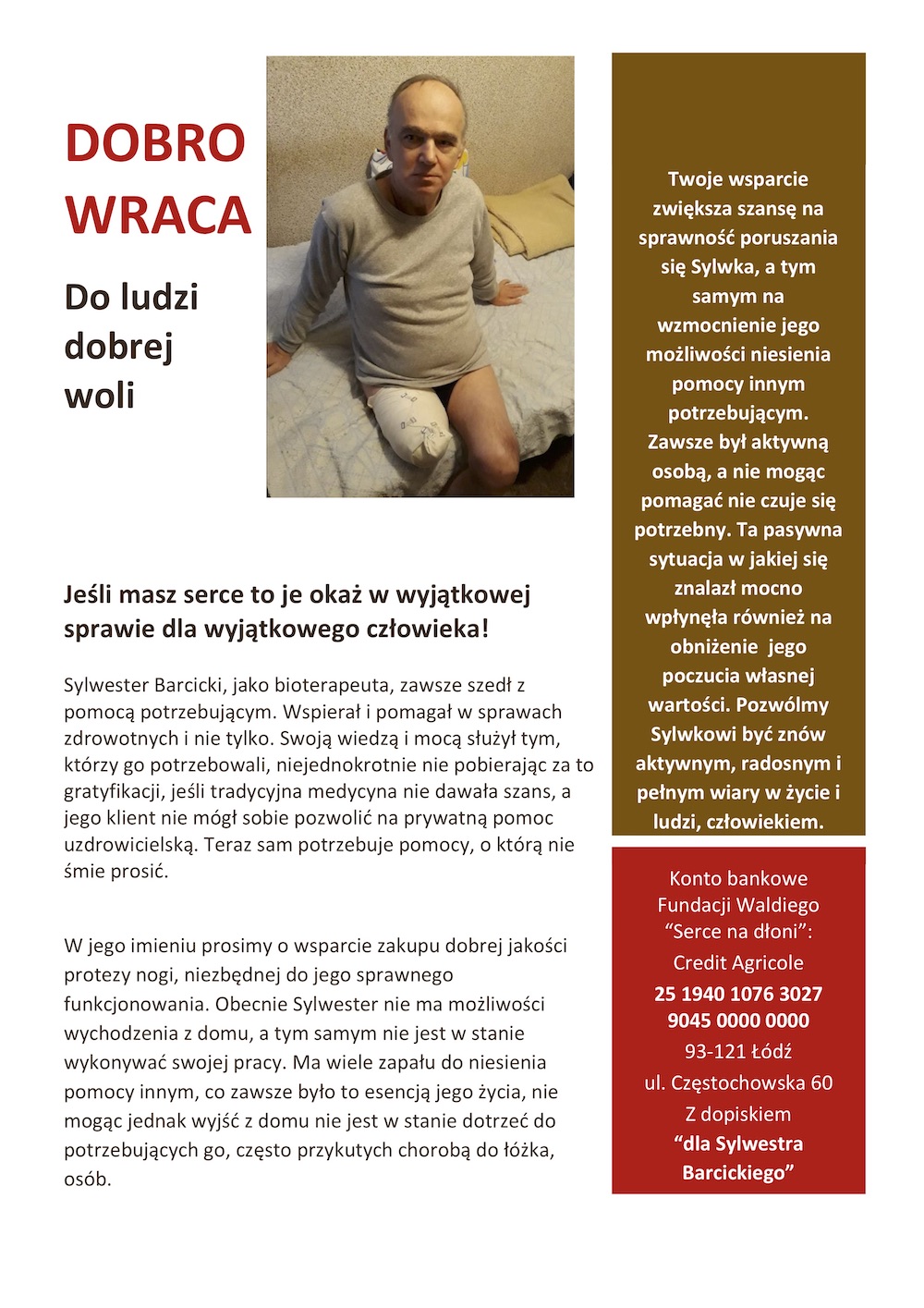 Pomoc dla Sylwestra Barcickiego